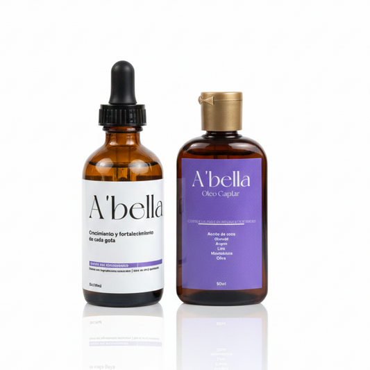 Dúo A’Bella: Sérum Anticaída & Crecimiento + Óleo Capilar Anti-Frizz